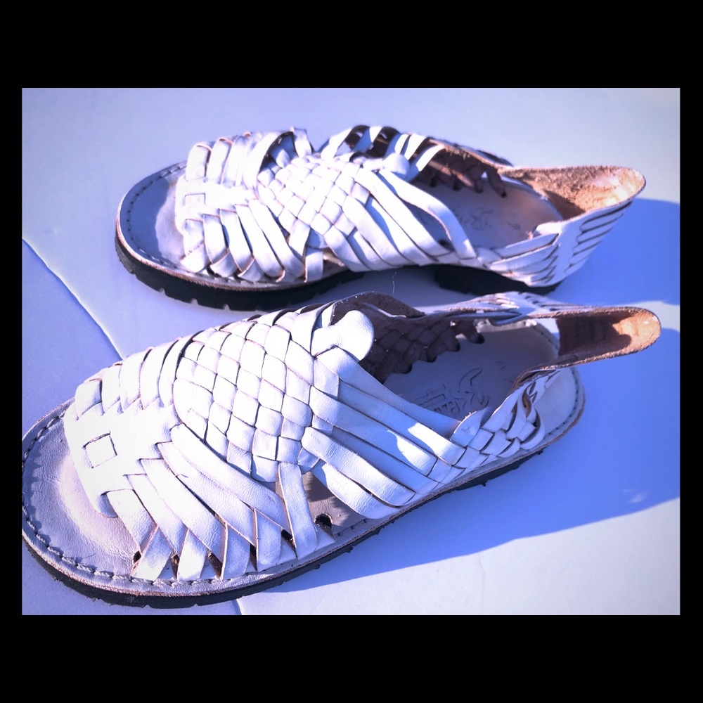 White huaraches sandals